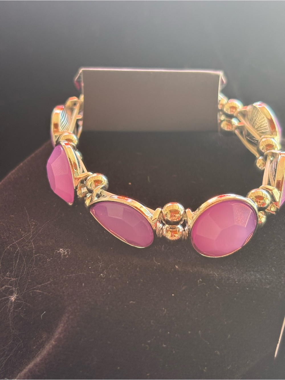 paparazzi Gold-Tone Bracelet with Lavender Faceted Ovals